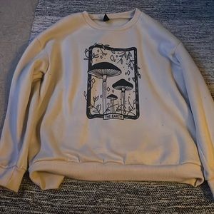 off-white mushroom tarot card pullover